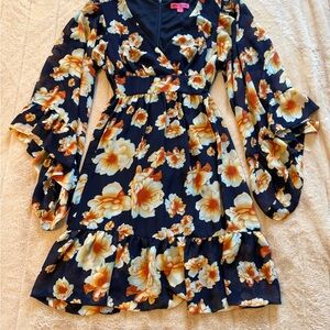 Betsey Johnson Navy Dress with Pink Label